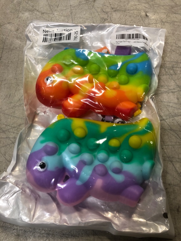 Photo 2 of 2PC Silicone Pop Fidget Toys It Ball 3D Dinosaur Stress Anxiety Relief Tie-Dye Poppers Pack Popit Mini for Girls Kids Adults Boy Autism Push Sensory Squeeze Bubbles Cheap Party Favor Gifts