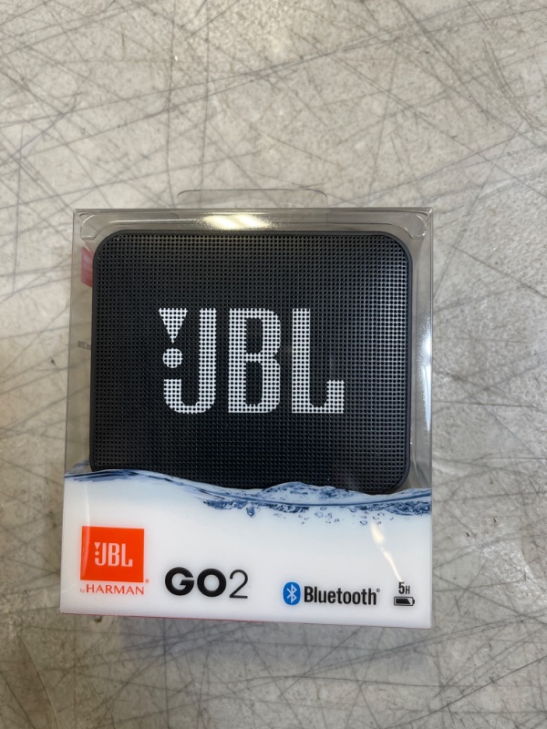 Photo 2 of JBL GO2 - Waterproof Ultra-Portable Bluetooth Speaker - Black & Go 3: Portable Speaker with Bluetooth, Builtin Battery, Waterproof and Dustproof Feature Blue JBLGO3BLUAM Black Speaker + Portable Speaker