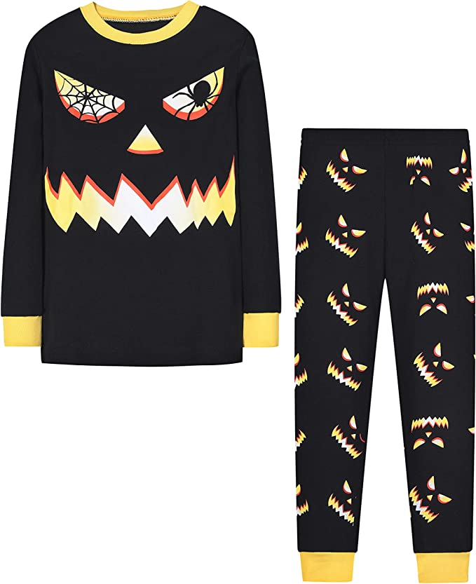 Photo 1 of 3 t------------Halloween Thanksgiving Clothes Boys 2 Pcs ute Infant Baby GirlPumpkin Skull Skeleton Long Pants Outfits Set