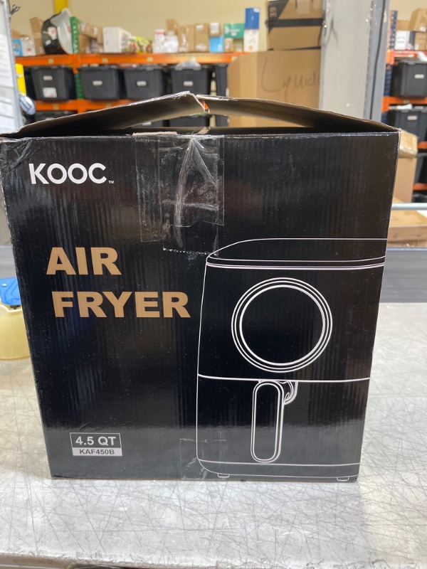 Photo 3 of [NEW] KOOC Large Air Fryer, 4.5-Quart Electric Hot Oven Cooker, Free Cheat Sheet for Quick Reference Guide, LED Touch Digital Screen, 8 in 1, Customized Temp/Time, Nonstick Basket, BLACK & GOLD
