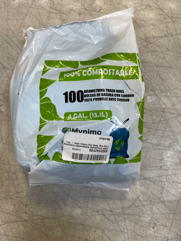 Photo 2 of 100% Compostable Biodegradable Drawstring Trash Bag Waste Bag Kitchen (4Gal - 15L)