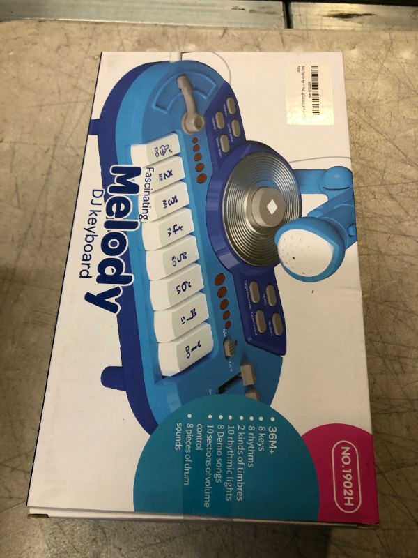Photo 1 of Baby Toys for 1+ Year Old Gift, Blue Piano Toy for Toddlers 8 Keys DJ Keyboard Piano with Microphone and Light Early Learning Educational Musical Toys 8 Keys Blue DJ Keyboard, FACTORY SEALED