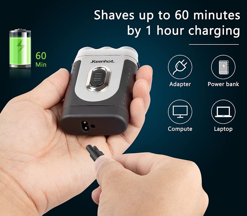 Photo 1 of Keenhot Electric Shaver for Men, Travel Razor with PopUp Trimmer, Mini Shaver