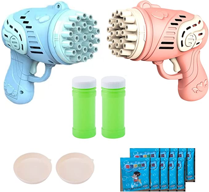 Photo 1 of 23 Hole Bubble Machine for Kids Ages 4-10 Boys Girls Birthday Gifts 2022 Upgrade Toy Gift Bubble Maker Bubble Gun Summer Outdoor Super Large Phantom Light Automatic Bubble Machine