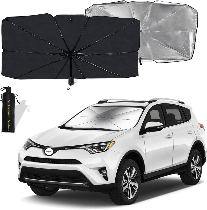 Photo 1 of Car Windshield Sun Shade, Automotive Sunshades Umbrella UV Rays and Sun Heat Protection Foldable Reflector Sturdy and Durable SIZE 60' X 31'