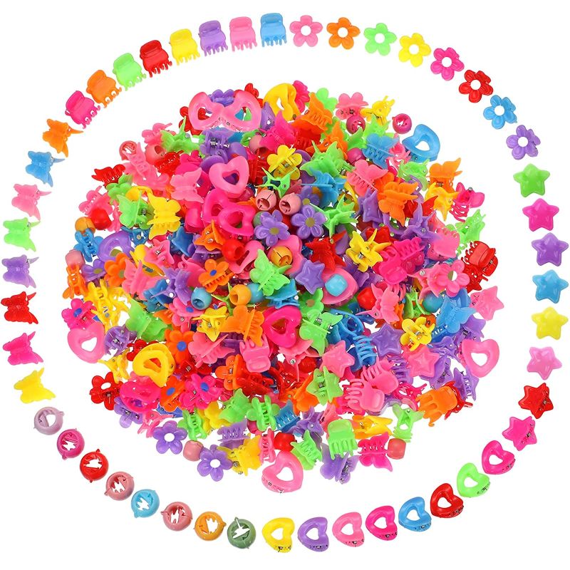 Photo 1 of 300 Pieces Mini Hair Clips Butterfly Hair Clips Assorted Hair Clip Claw for Women Girls Wearing

