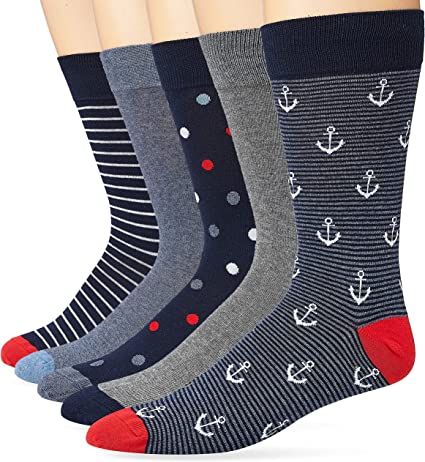 Photo 1 of Goodthreads Men's Patterned Socks, Pack of 5 SIZE 8-12
