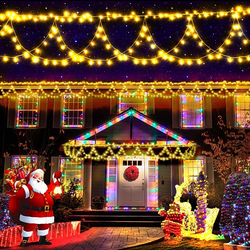 Photo 1 of 447 LED 33 FT LED Christmas Lights String Lights with 19 Semicircles Plug in 8 Modes
