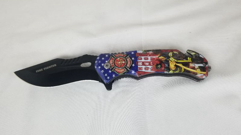 Photo 1 of Fire Fighter Pocket Knife With Seat Belt Cutter and Window Breaker 
