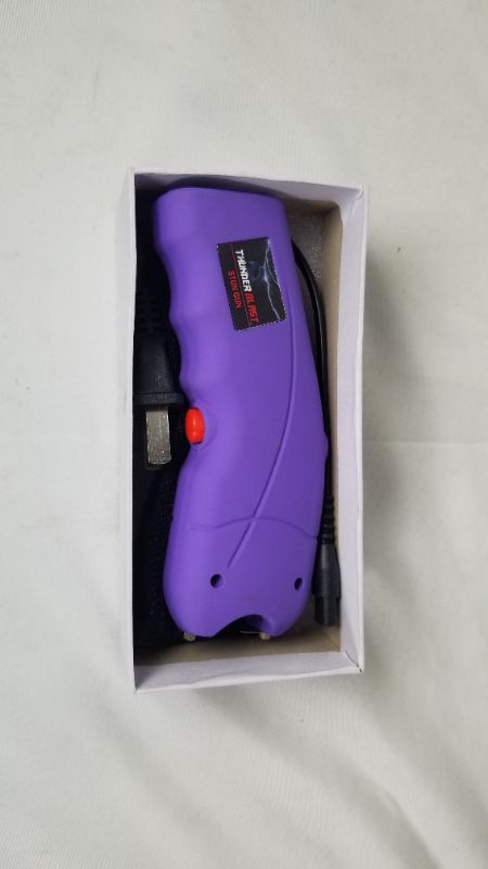 Photo 3 of Purple Stun Gun With Holster Flashlight And Alarm Model For Easy Grip Rechargeable
  