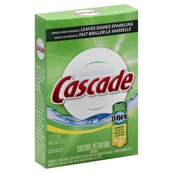Photo 1 of Cascade Plus Dawn Lemon Scent Powder Dishwasher Detergent, 45 Oz