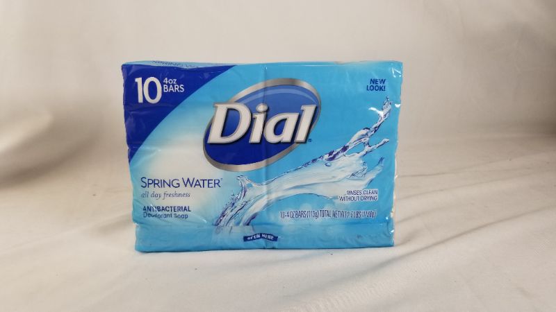 Photo 2 of Dial Antibacterial Deodorant Bar Soap Spring Water 4 Oz 10 Bars
