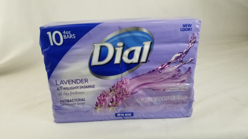 Photo 2 of Dial Antibacterial Deodorant Soap, Lavender & Twilight Jasmine, 4 oz. Bars (10 Count)