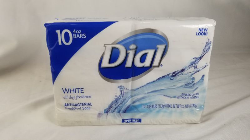 Photo 2 of Dial Antibacterial Deodorant Soap, White , 4 oz. Bars (10 Count)