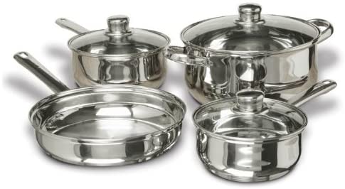Photo 1 of Concord Cookware 7-Piece Stainless Steel Cookware Set, includes Pots and Pans