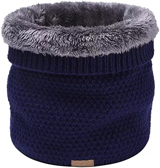 Photo 2 of RICRKALN Winter Scarf Neck Warmer Gaiter - Knit Scarves Warm Windproof Fleece Ski Face Mask Tube Circle for Men Women