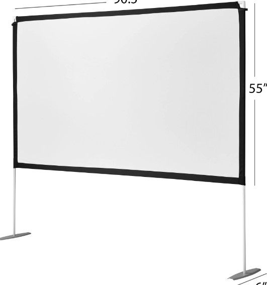 Photo 1 of 100" Portable Indoor/Outdoor 16:9 Theater Projection Screen, Detachable Legs, White, 100024196