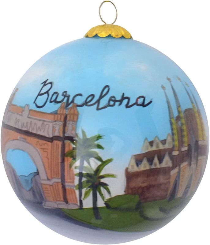 Photo 1 of Hand Painted Glass Christmas Ornament -OKLAHOMA