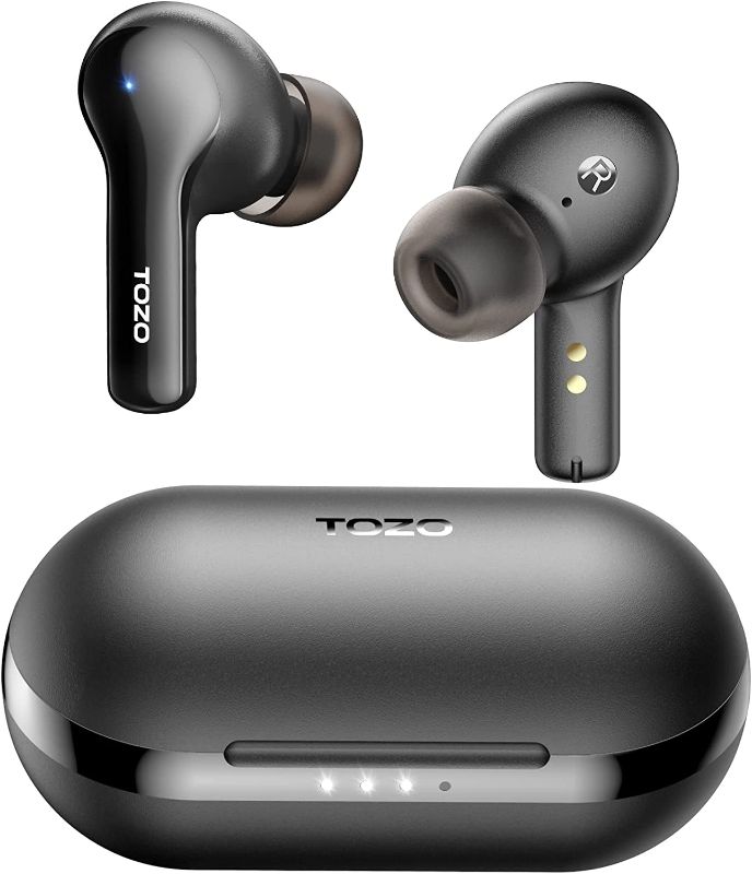 Photo 2 of TOZO A2 Mini Wireless Earbuds Bluetooth 5.3 in Ear Light-Weight Headphones Built-in Microphone, IPX5 Waterproof, Immersive Premium Sound Long Distance Connection Headset with Charging Case, Black