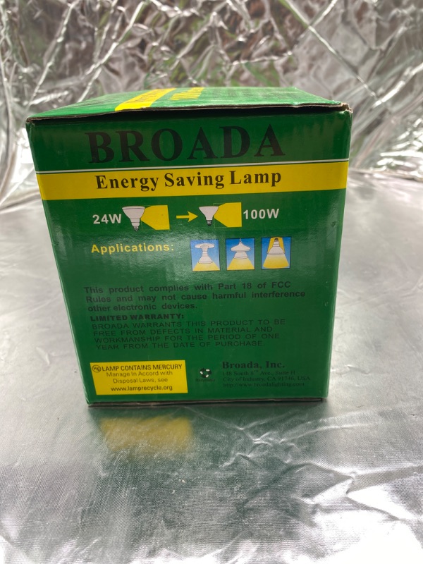 Photo 3 of BROADA EVERGY SAVING LAMP 24W 100W COLOR TEMPERATURE :2700K