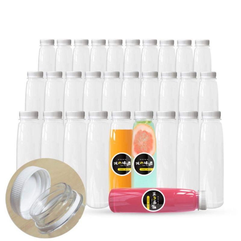 Photo 1 of Holotap 54pcs 7oz Plastic Juice Bottles with Caps, Clear Disposable Plastic Bottles Bulk with White Tamper Evident Lids (7 OZ, White)