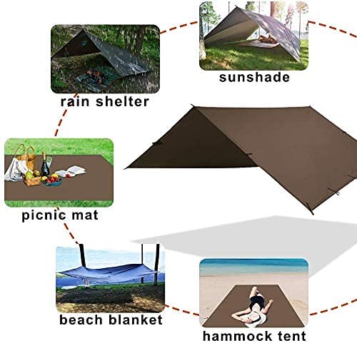 Photo 2 of KALINCO 10X10FT/10X15FT,Tent Tarp,Picnic Mat Camping Tarp Tent Hammock Tarp, pu Waterproof Camping tarp Tent Rain Fly Picnic Mat Survival Shelter Sunshade