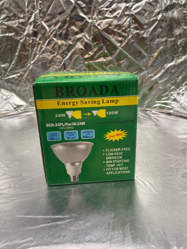 Photo 1 of BROADA ENERGY SAVING LAMP 24W TO 100W FLICKER FREE LOW HEAT EMISSION TEMP 20F 