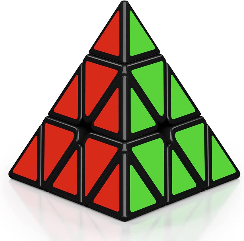 Photo 1 of Roxenda Pyramid Speed Cube, 3x3x3 Qiming Pyramid Speed Cube Triangle Cube Puzzle Magic Cube 2 pack