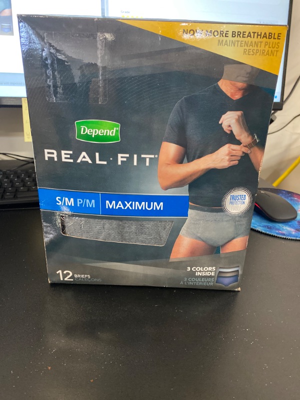 Photo 2 of Depend Real Fit Incontinence Underwear for Men, Maximum Absorbency, S/M