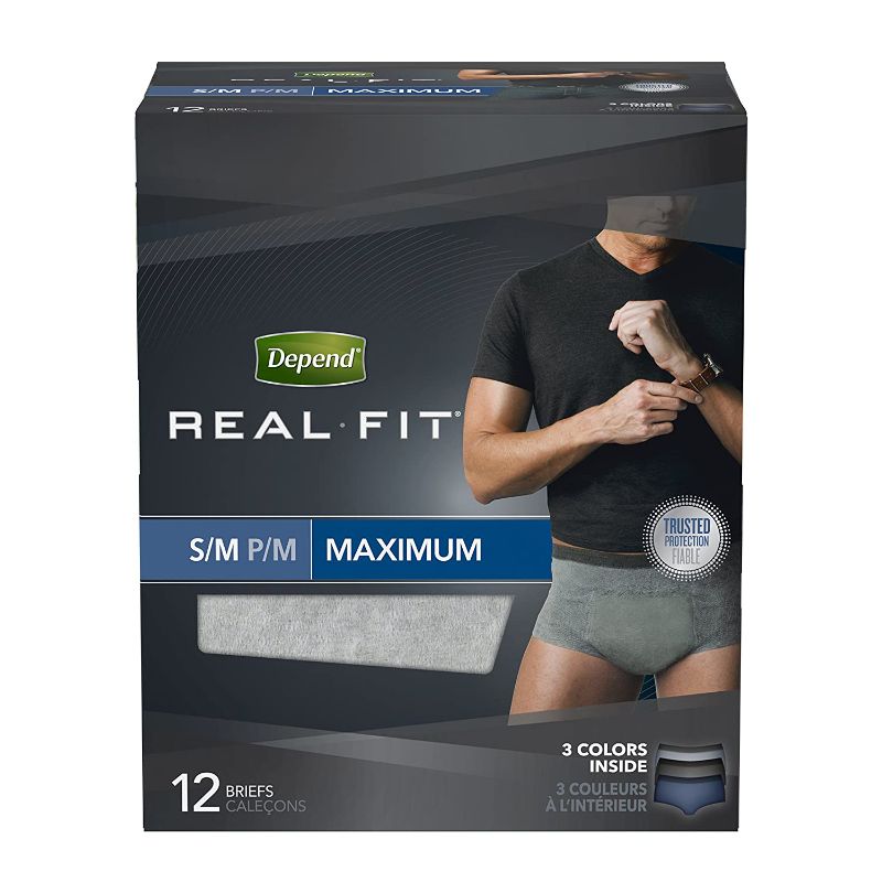 Photo 1 of Depend Real Fit Incontinence Underwear for Men, Maximum Absorbency, S/M