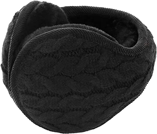 Photo 1 of  Unisex Warm Knit Earmuffs Ladies Cashmere Winter Pure Color Outdoor Fur Earwarmer, Adjustable Wrap