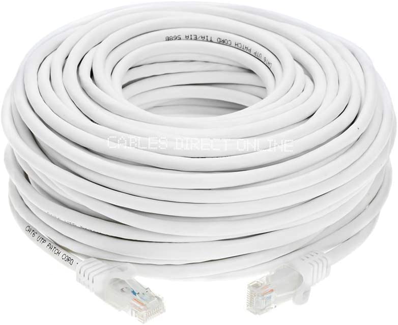Photo 1 of Cables Direct Online Snagless Cat5e Ethernet Network Patch Cable White 50 Feet