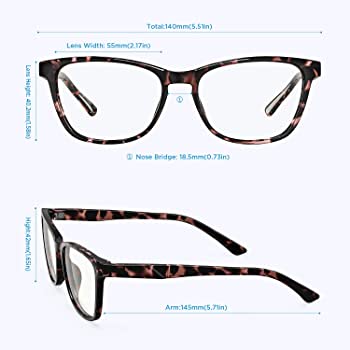 Photo 1 of HSPro Blue Light Blocking Glasses BG01 53/16 LD, Bronze Leopard Frame