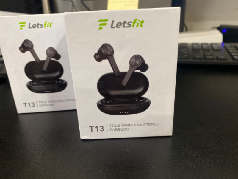 Photo 2 of Letsfit T13 Wireless Earbuds – Touch Control TWS Earbuds black