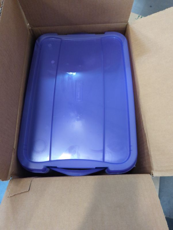 Photo 2 of The Mazel Company - 14 qt. Clear Storage Container Assortment - Blue, Purple, & Clear - Pack of 6
