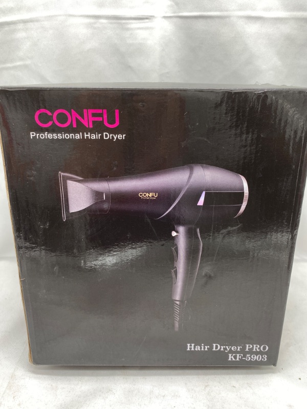 Photo 2 of CONFU Professional Fast Drying Salon Hair Dryer, Infrared Heat Ceramic Ionic Blow Dryer with Concentrator, Diffuser NEW