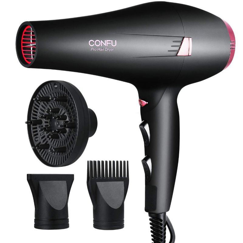 Photo 1 of CONFU Professional Fast Drying Salon Hair Dryer, Infrared Heat Ceramic Ionic Blow Dryer with Concentrator, Diffuser NEW