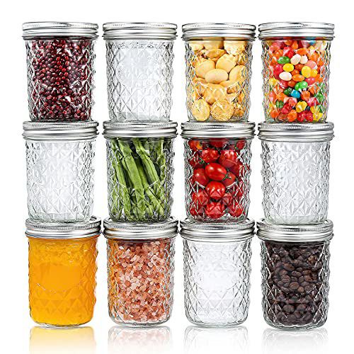 Photo 1 of Aitsite 16 OZ Mason Jars, 12 Piece Canning Jar Set With Regular Lids, Ideal for Jelly, Jam, Honey, Wedding Favors, Shower Favors, Baby Foods, DIY Magnetic Spice Jars NEW