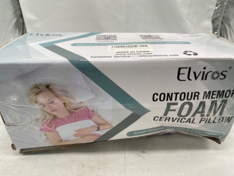 Photo 2 of Elviros Cervical Memory Foam Pillow Contour for Neck and Shoulder Pain Ergonomic NEW