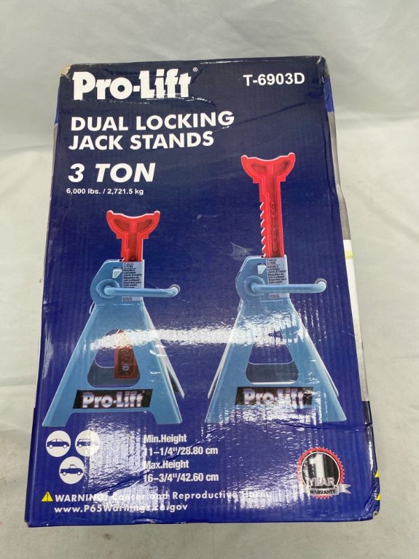 Photo 2 of Pro-LifT T-6903D Double Pin Jack Stands - 3 Ton Grey