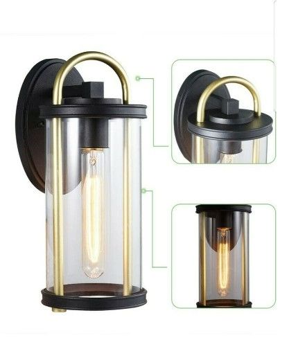 Photo 1 of Jetima Waterproof Outdoor Wall Lamp with Clear Glass Shade and E26 Base Cap  NEW