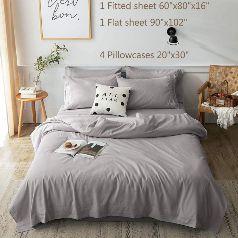 Photo 1 of LBRO2M Bed Sheets Set Queen Size 6 Piece 16 Inches Deep Pocket 1800 Thread Count 100% Microfiber Sheet,Bedding Super Soft Comfortable, Cool Warm,?Full, GreyNEW 