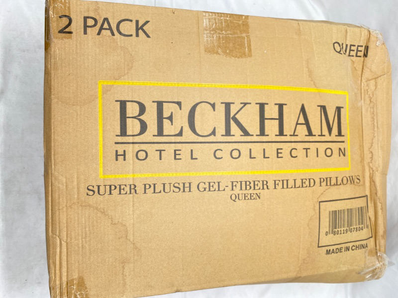 Photo 2 of Beckham Hotel Collection Luxury Linens Down Alternative Pillows for Sleeping, Queen, 2 Pack NEW