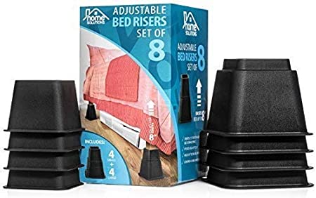 Photo 1 of Home Solutions Premium Adjustable Bed Risers or Furniture Risers – 3-Inch Bed Risers and 5-Inch Bed Risers Stack to Make 8-Inch Bed Risers, Table Risers, Chair Risers or Sofa Riser NEW