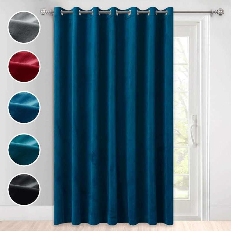 Photo 1 of StangH Velvet Curtain 108 inches Long - Thick Soft Blackout Velvet Fabric Large Window Panel Drapes High Ceiling Wall Backdrop Panel for Living Room, Royal Blue, 100 by 108 inches Long, 1 Piece NEW