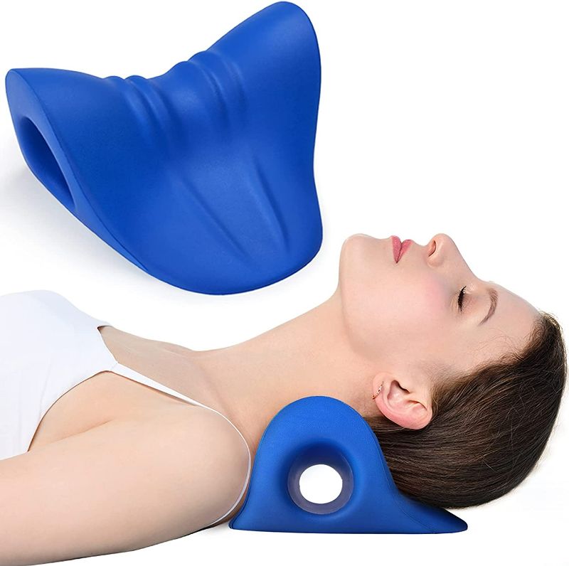 Photo 1 of Neck and Shoulder Relaxer, Cervical Traction Device for TMJ Pain Relief and Cervical Spine Alignment, Chiropractic Pillow Neck Stretcher NEW 