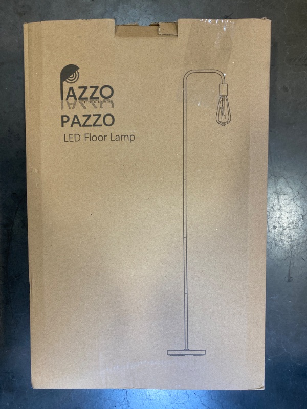 Photo 2 of PAZZO Floor Lamp, Industrial Floor Lamp, Led Light Bulb Included, in-line On/Off Foot Switch, Fits for Living Room, Bedroom, Near Window, Matte Black NEW 