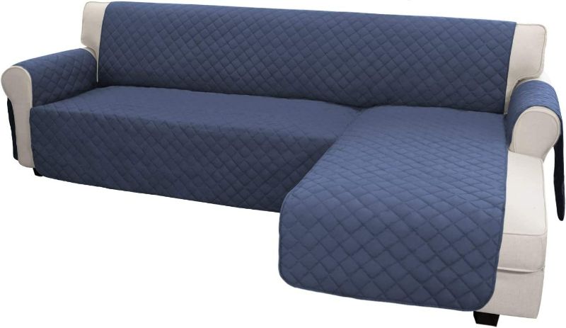 Photo 1 of Easy-Going Sofa Slipcover L Shape Sofa Cover Sectional Couch Cover Chaise Lounge Slip Cover Reversible Sofa Cover Furniture Protector Cover for Pets Dog Cat (Small,Dark Blue/Dark Blue) NEW
