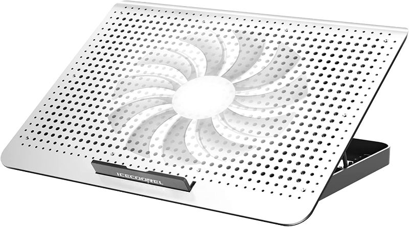 Photo 1 of ICE COOREL Aluminum Laptop Cooling Pad 2023 Upgrade, Laptop Cooler Stand with 7 Height Adjustable, Laptop Fan Cooling Pad for Laptop 12-15.6 Inch, Notebook Cooler Pad with Two USB Port (Silver) NEW
