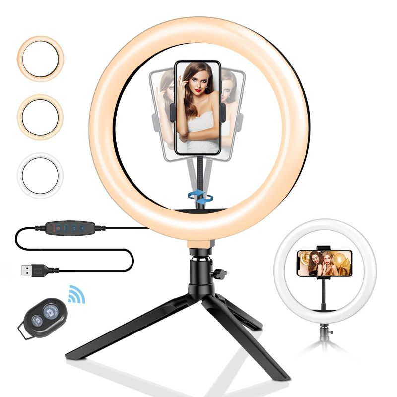 Photo 1 of BlitzWolf 10.2" Ring Light with Stand and Detachable Bluetooth Wireless Remote, Black NEW 